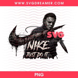 Michael Myers Nike Just Do It Design PNG, Halloween Horror Killer Nike Logo PNG