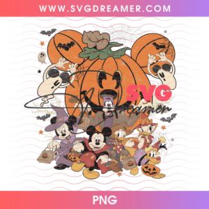 Mickey And Friends Halloween Pumpkin PNG Design