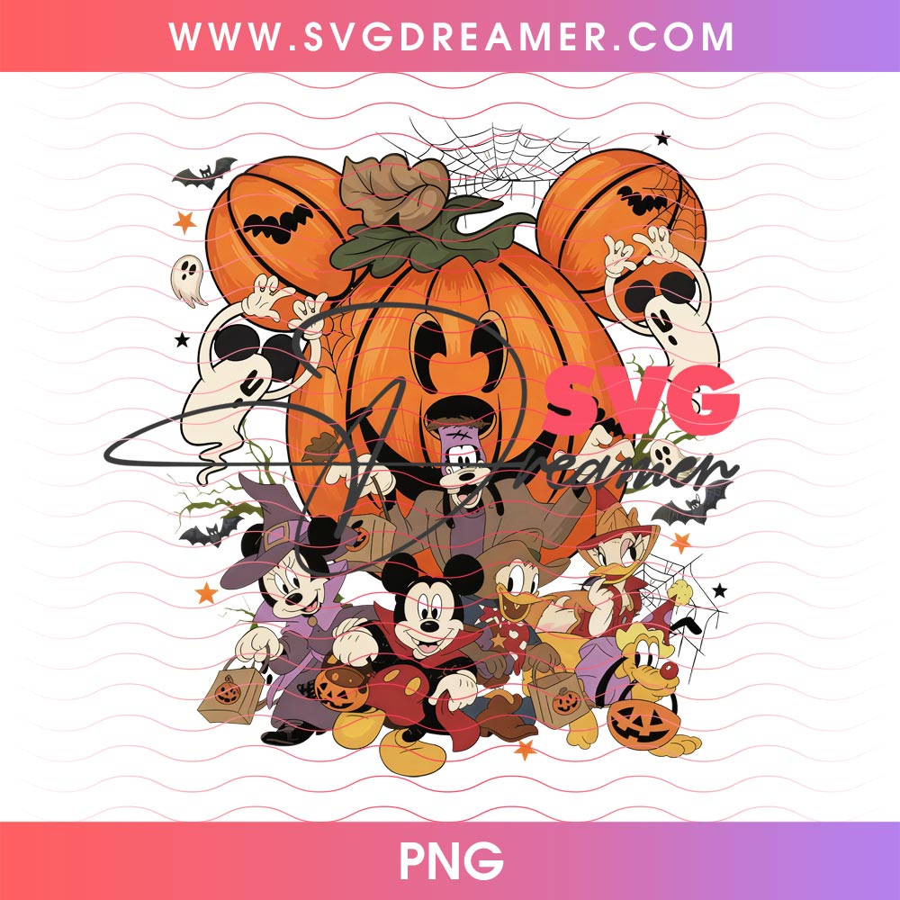 Mickey And Friends Halloween Pumpkin PNG Design 2 Mickey And Friends Halloween Pumpkin PNG Design 2