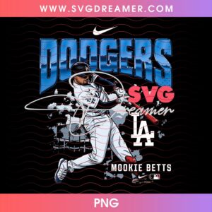 Mookie Betts Player LA Dodgers Comic Design PNG, Los Angeles Baseball Mookie Betts PNG File