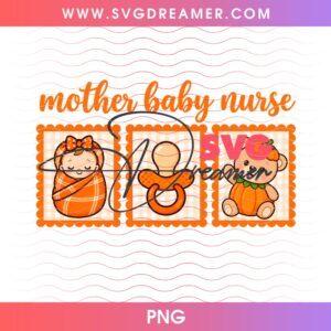 Mother Baby Nurse Fall Pumpkin PNG 1