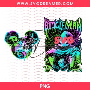Neon Boogieman PNG, Oogie Boogie Halloween PNG, Disney Nightmare Characters PNG
