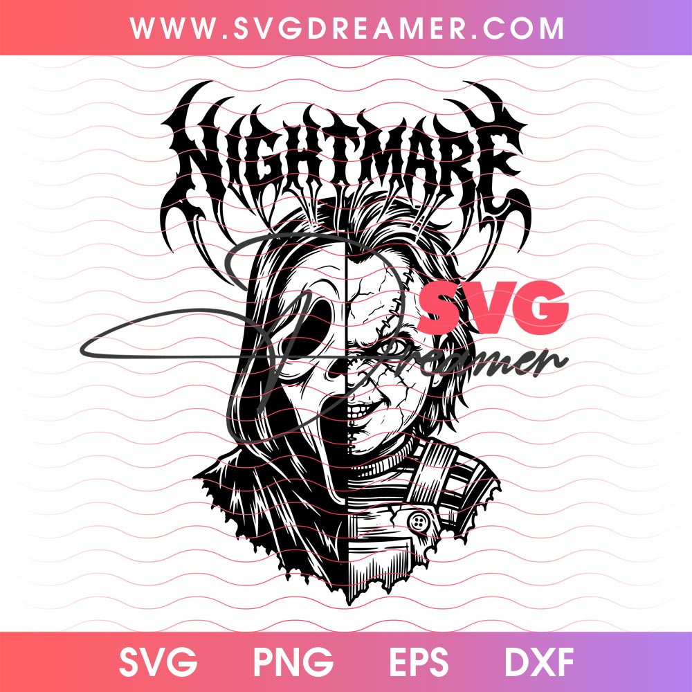 Nightmare Halloween Horror Chucky X Ghostface Scream SVG PNG 2 Nightmare Halloween Horror Chucky X Ghostface Scream SVG PNG