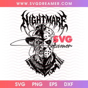 Nightmare Halloween Horror Freddy Krueger X Jason Voorhees SVG PNG