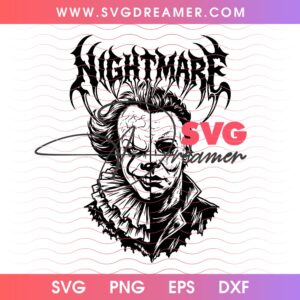 Nightmare Halloween Horror Pennywise X Michael Myers SVG PNG
