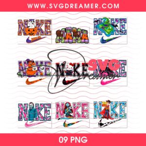 Nike Halloween Cartoon Characters PNG Bundle