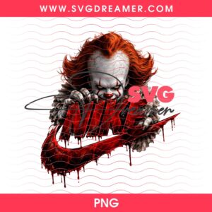 Nike Pennywise PNG Digital Design, Halloween Horror Killer Pennywise PNG, Nike Horror PNG