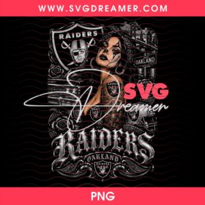 Oakland Raiders Chicana PNG Halftone Design