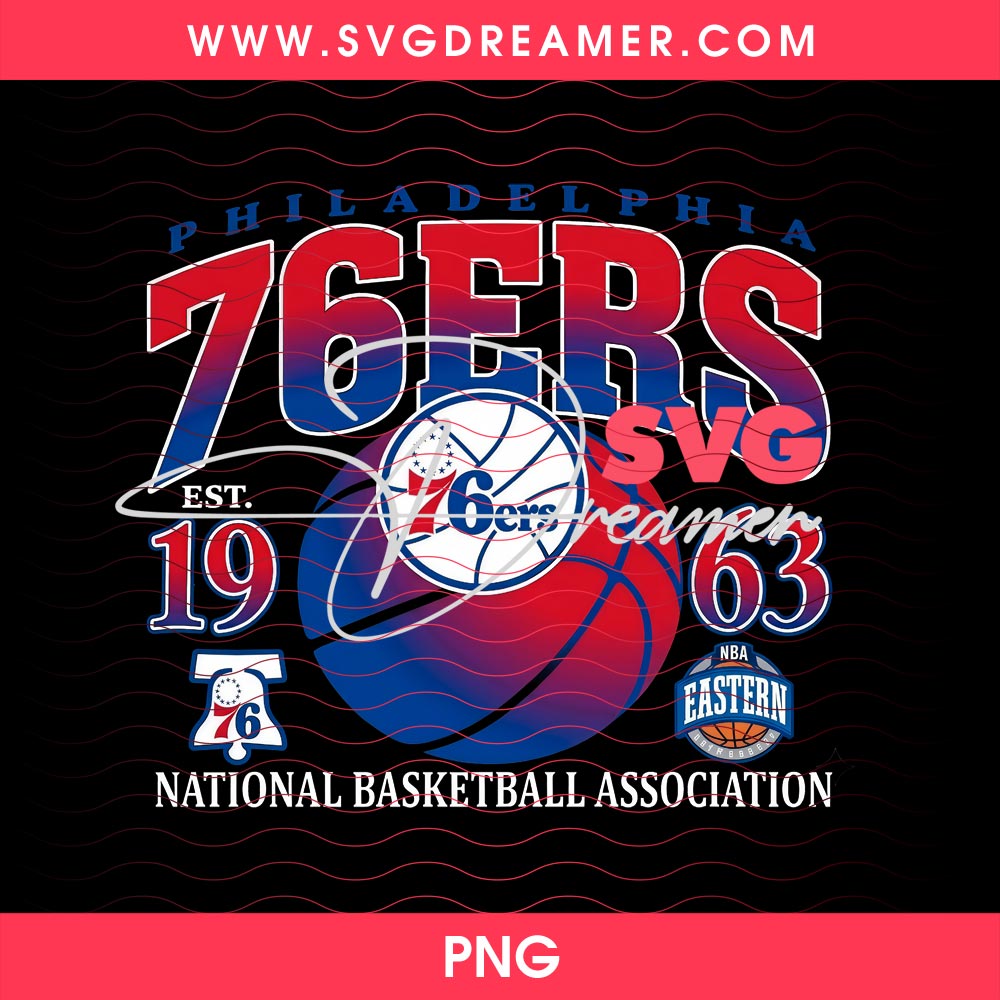 Philadelphia 76ers EST 1963 Basketball PNG Design, Philly 76ers Eastern Conference PNG Shirt Design 1 Philadelphia 76ers EST 1963 Basketball PNG Design, Philly 76ers Eastern Conference PNG Shirt Design