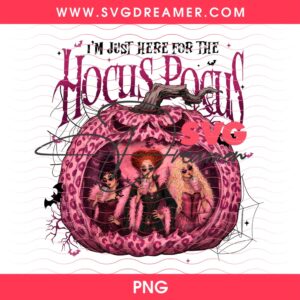 Pink Leopard Pumpkin Hocus Pocus Witches PNG, Pink Halloween Hocus Pocus Sanderson Sisters PNG