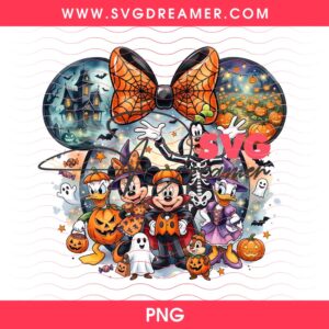 Retro Mickey And Friends Halloween 2026 PNG, Halloween Family Vacation PNG, Spooky Disney Family Trip PNG