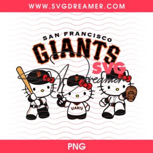 SF Giants Team Hello Kitty PNG, San Francisco Baseball Hello Kitty PNG 1