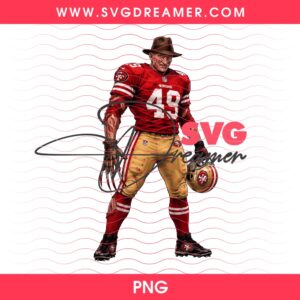 San Francisco 49ers Freddy Krueger PNG, Horror Character SF 49ers PNG, Halloween NFL PNG