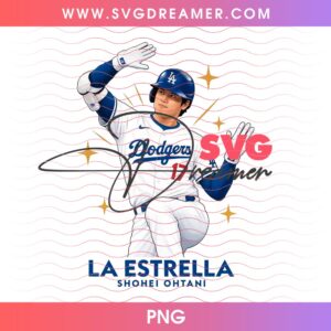 Shohei Ohtani Dodgers PNG Clipart, LA Estrella Baseball Design PNG