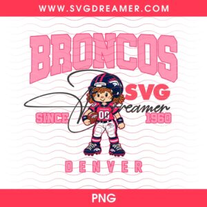 Strawberry Shortcake Denver Broncos Football PNG Design 1