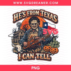 Texas Chainsaw Halloween PNG Design, Western Horror Spooky Killer PNG, Vintage Leatherface Killer PNG