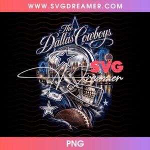 The Dallas Cowboys Skeleton Football Design PNG