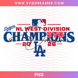 Los Angeles Dodgers 2026 NL West Division Champions Baseball SVG PNG