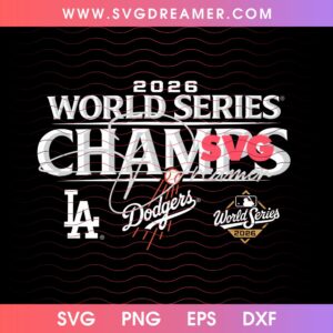 2026 World Series Champs LA Dodgers SVG PNG Design, Los Angeles Baseball 2026 SVG PNG Files