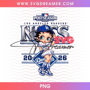Betty Boop LA Dodgers NLCS 2026 Championship PNG, Los Angeles Baseball MLB Postseason PNG