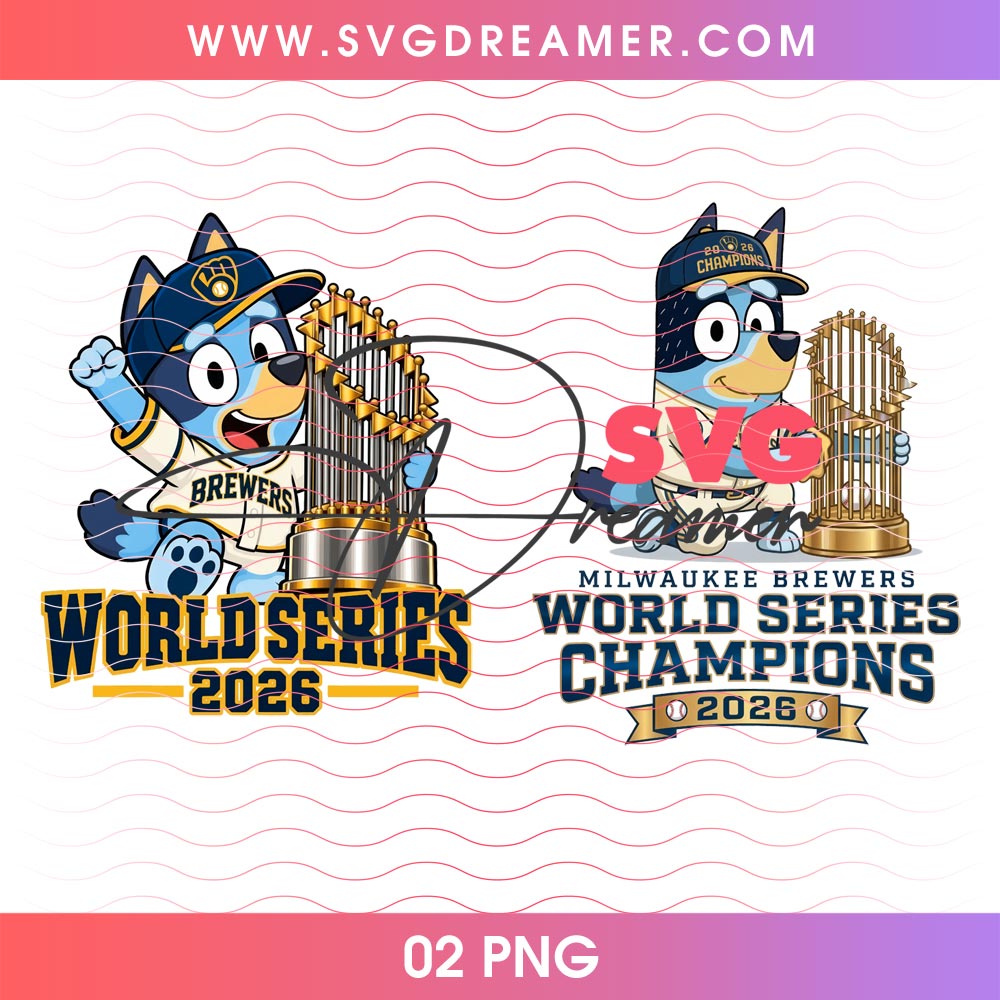 Bluey Milwaukee Brewers 2026 PNG, Brewers Baseball World Series Champs 2026 Cartoon Bluey PNG 1 Bluey Milwaukee Brewers 2026 PNG, Brewers Baseball World Series Champs 2026 Cartoon Bluey PNG