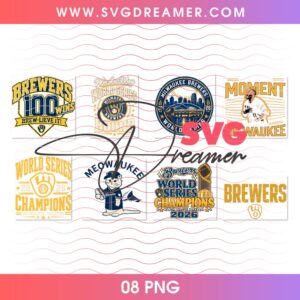 Brewers Champions Shirt Design PNG Bundle, MLB World Series Champs 2026 Milwaukee Brewers PNG