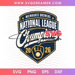 Brewers National League Champions 2026 SVG PNG, Logo Milwaukee Brewers Baseball Design SVG PNG