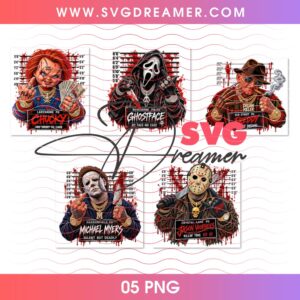 Bundle Horror Slasher PNG, Halloween Horror Killers PNG, Spooky Vibes PNG