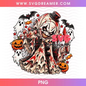Chibi Horror Characters Halloween PNG Bundle, Spooky Vibes Halloween 2026 PNG Bundle 17 Chibi Horror Characters Halloween PNG 3