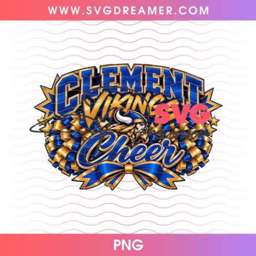 Clement Vikings Cheer PNG, Minnesota Vikings Football Design PNG