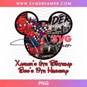 Custom Order Raiders And Spider Man Birthday PNG