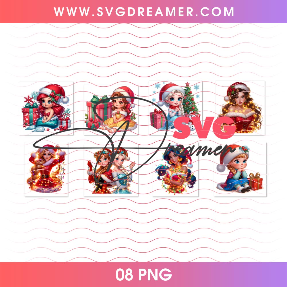 Disney Princess Merry Christmas PNG Bundle, Princess Xmas PNG Design 18 Disney Princess Merry Christmas PNG Bundle, Princess Xmas PNG Design