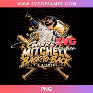 Garrett Mitchell Back To Back The Brewers PNG, Milwaukee Brewers 2026 Champions PNG Shirt Design
