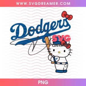 Hello Kitty LA Dodgers Fan PNG Shirt Design, Los Angeles Baseball Sanrio Hello Kitty PNG Files 5 Hello Kitty LA Dodgers Fan PNG Shirt Design 1