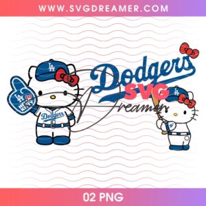 Hello Kitty LA Dodgers Fan PNG Shirt Design, Los Angeles Baseball Sanrio Hello Kitty PNG Files