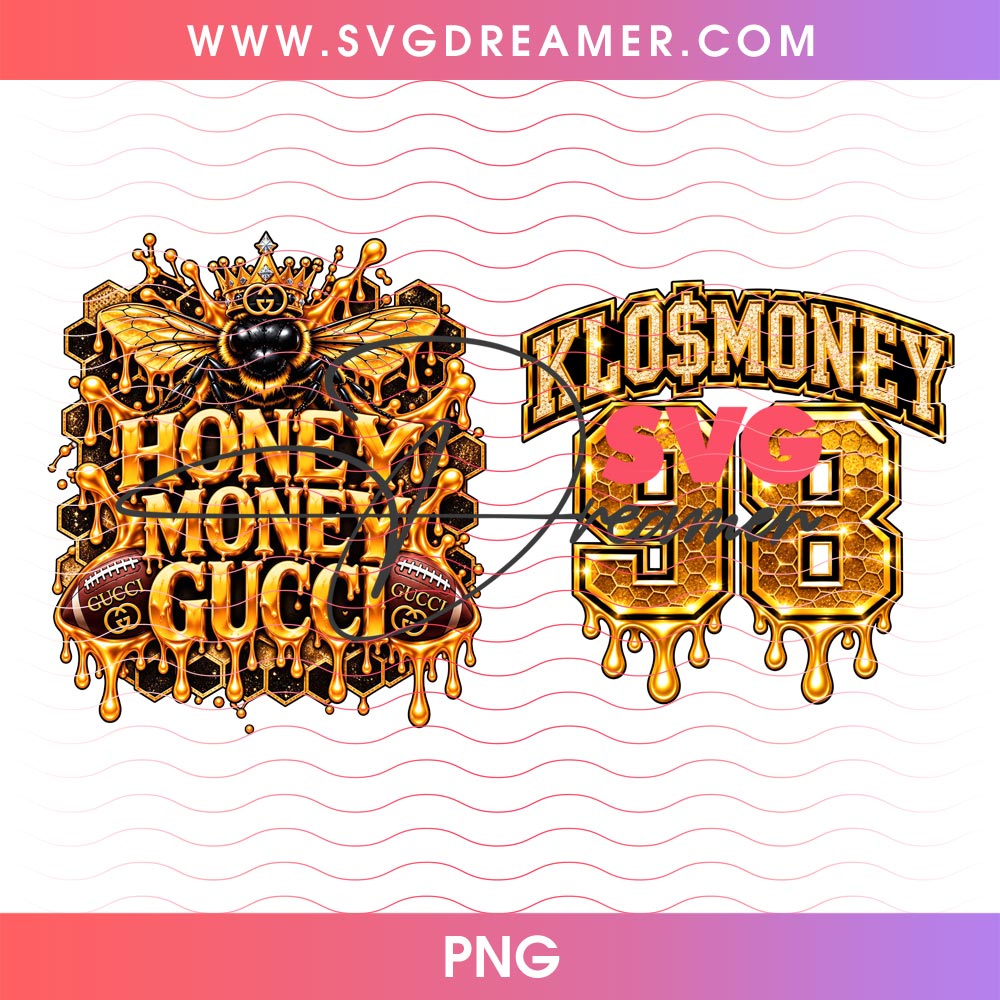 Honey Money Gucci Football PNG Design 1 Honey Money Gucci Football PNG Design