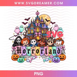 Horrorland Halloween PNG, Disney Castle Horror Killers PNG 1