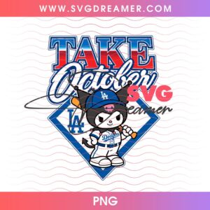 Kuromi Take October LA Dodgers PNG, Los Angeles Dodgers Sanrio NLCS 2026 Champions PNG
