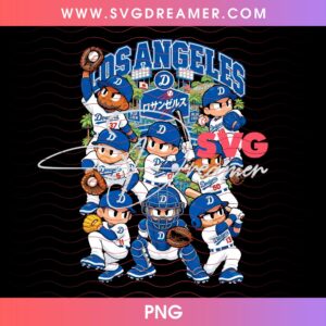 Los Angeles Dodgers 2026 Postseason Animated PNG, LA Dodgers Team Anime Cartoon Characters PNG