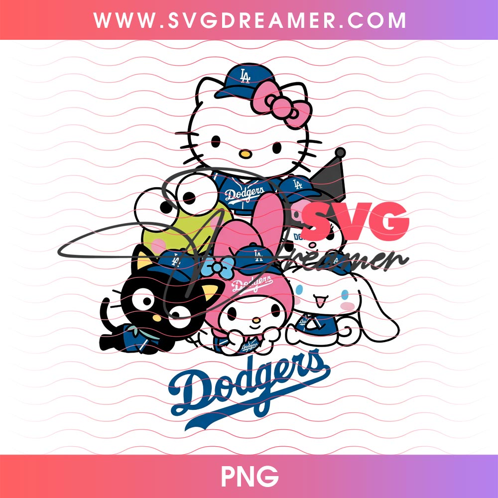 Los Angeles Dodgers Sanrio Friends Cartoon PNG, Hello Kitty And Friends LA Dodgers Baseball PNG 1 Los Angeles Dodgers Sanrio Friends Cartoon PNG, Hello Kitty And Friends LA Dodgers Baseball PNG