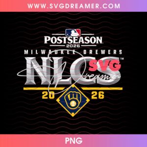 MLB Postseason 2026 Milwaukee Brewers PNG, NLCS 2026 Brewers Baseball PNG Design