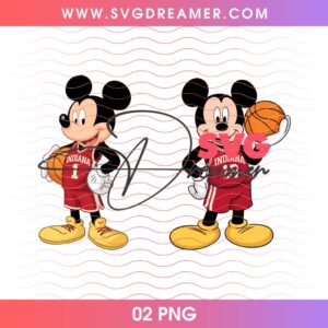 Mickey Mouse Indiana Hoosiers Basketball PNG