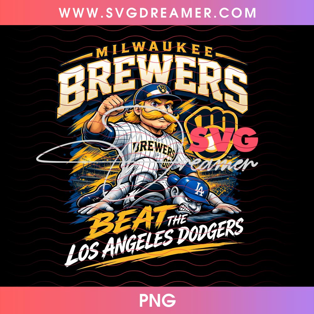 Milwaukee Brewers Beat The Los Angeles Dodgers PNG, Retro Brewers Baseball Mascot PNG, Brewers Champions 2026 PNG 1 Milwaukee Brewers Beat The Los Angeles Dodgers PNG, Retro Brewers Baseball Mascot PNG, Brewers Champions 2026 PNG