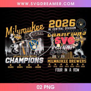 Milwaukee Brewers Four Peat NLCS 2026 PNG, Brewers Champions Shirt Design PNG