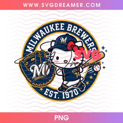 Milwaukee Brewers Hello Kitty PNG, Brewers Champions 2026 PNG, Vintage Logo Brewers EST 1970 PNG