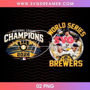 Milwaukee Brewers National League Champions 2026 PNG, Brewers Baseball Shirt Design PNG, MLB Milwaukee Brewers Champs PNG
