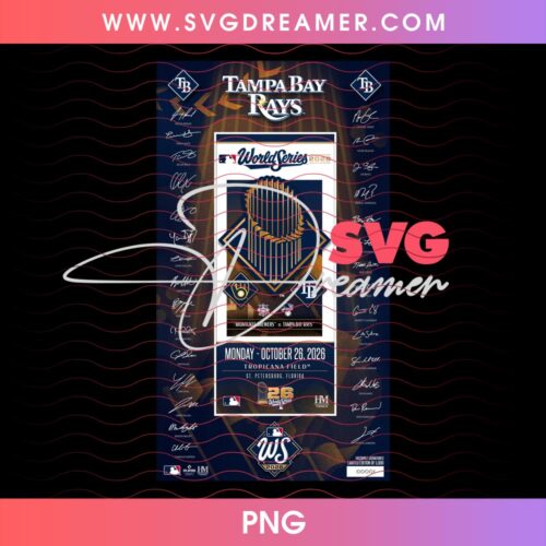 Milwaukee Brewers vs Tampa Bay Rays 2026 World Series Signature Ticket PNG