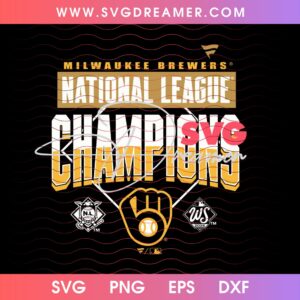Milwaukee NL Champions 2026 Design PNG SVG, Brewers Baseball National League Champs 2026 SVG PNG File