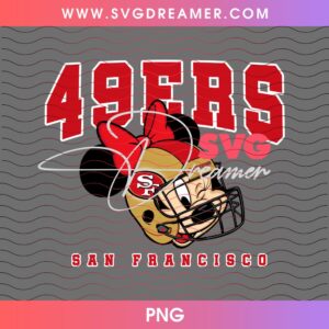 Minnie Mouse SF 49ers PNG, San Francisco 49ers Disney Minnie Helmet PNG