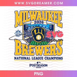 NL Champs 2026 Milwaukee Baseball PNG, Milwaukee Brewers MLB Champions 2026 Design PNG